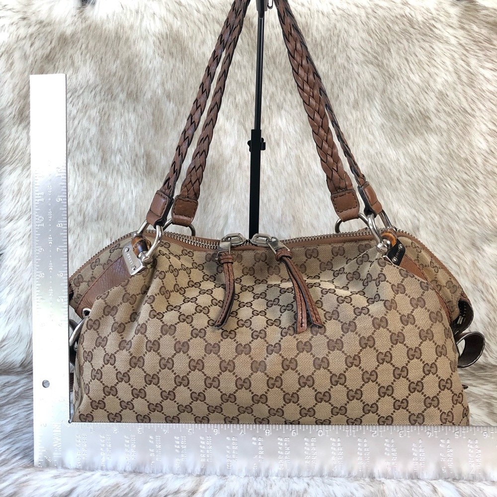 Gucci GG Canvas Medium Bamboo Bar Tote - Picture 15 of 16